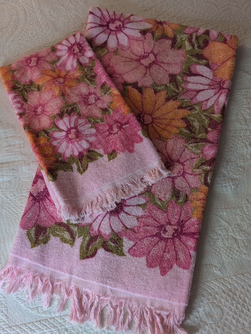 Canon Monticello Vintage Pink Terry Cloth Towel And Hand Towel